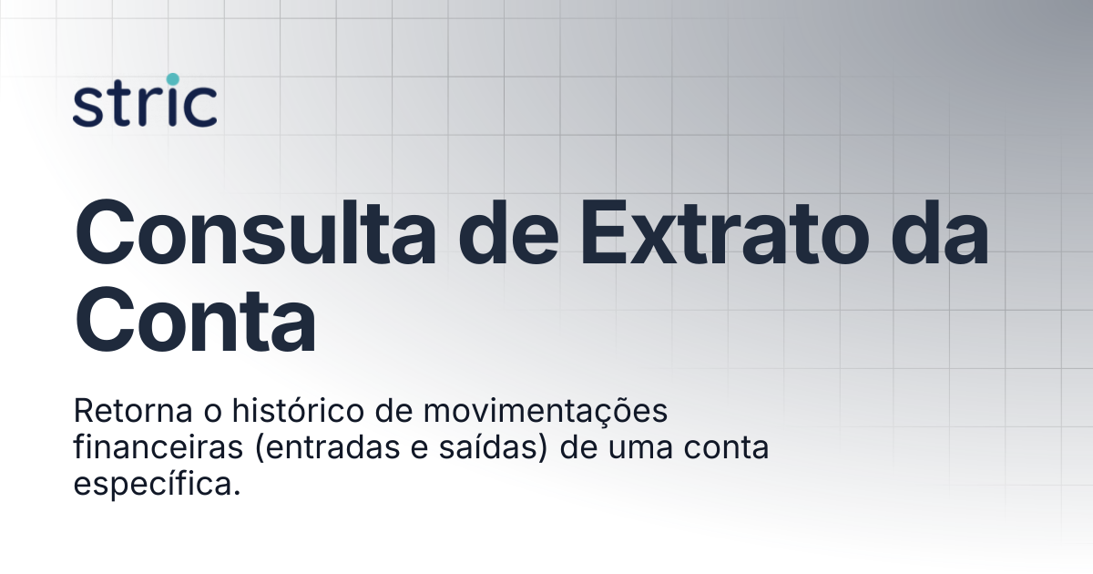 Consulta de Extrato da Conta | Stric